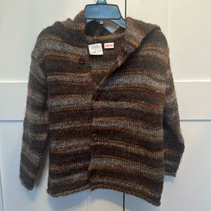 Zara knit button down hoodie. 3-4 EUC